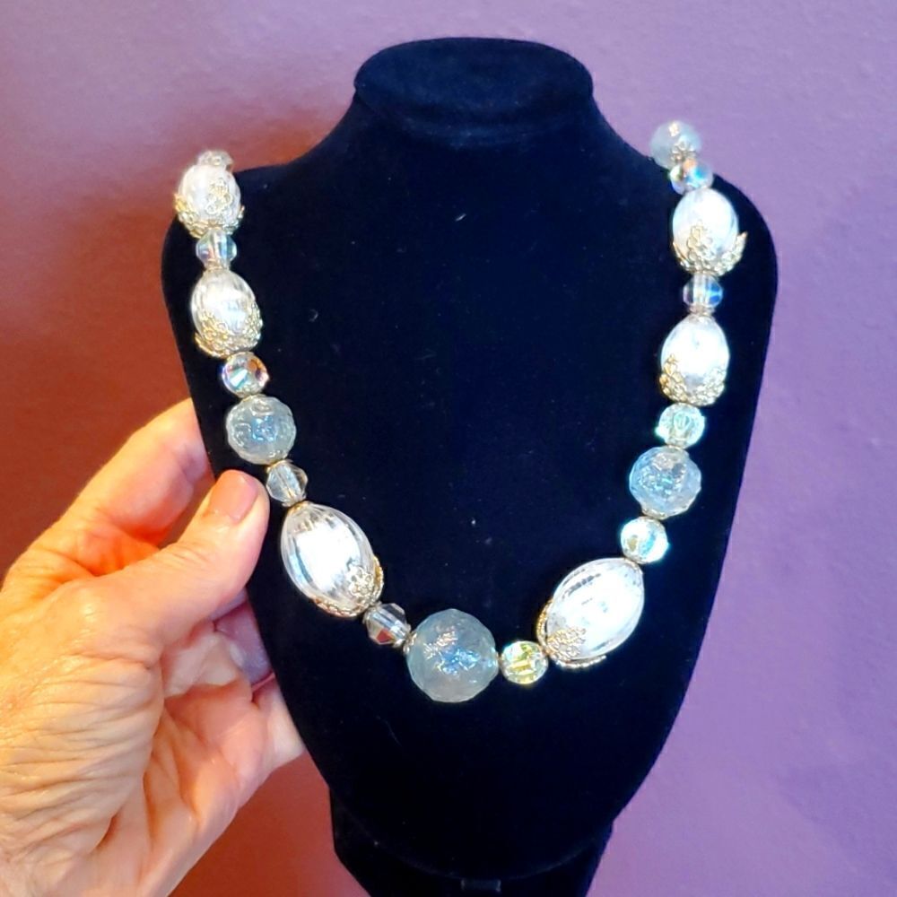 Vintage Necklace made of Beads from 1950's! Very Sparkling!